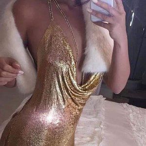 Gold Dress Chainmail Halter